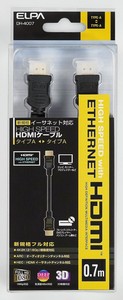 ELPAイーサネット対応HDMIケーブルDH-4007