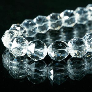 【天然石 ネックレス】ダイヤカット 5A級水晶ネックレス(φ12mm) ワンタッチ【水晶】