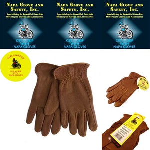 812FL　NAPAGLOVE BRN DEERSKIN DRIVER　　WITH COTTON FLEECELINING 22023