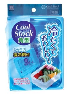Cool　Stock　保冷剤付容器　角型ブルー　2319