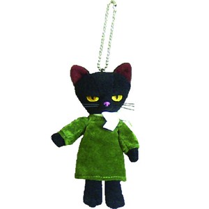 【ミヌー】マスコット 緑ドレス　猫