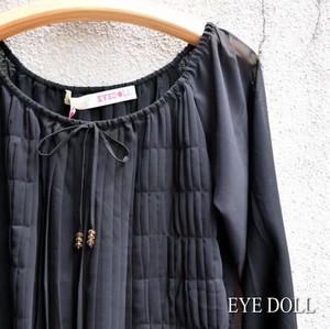 Button Shirt/Blouse Dolman Sleeve doll black Embroidered Cut-and-sew