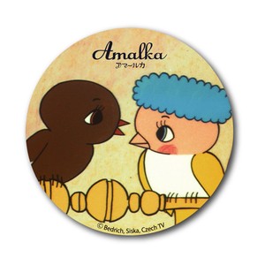LCB-095/Amalka　アマールカと鳥/アマールカXL缶バッジ（76mm）