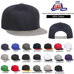 Men's Snapback Cap Flat Visor Plain Baseball Cap Plain Hats & Cap