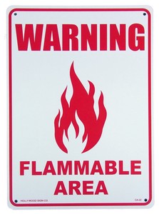 SIGN 22 Attention Inflammable Area Plastic Christmas LED Tree Signboard