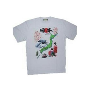FJK 日本 お土産 Tシャツ 地図 3Lサイズ （ホワイト） A-7-3L