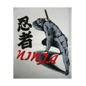 FJK 日本 お土産 Tシャツ 忍者（子供用） ホワイト LLサイズ 150 （13才〜14才） A-18-150