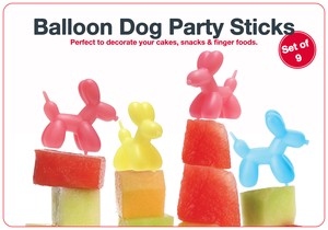 【 BITTEN】 Balloon Dog Party Picks (9pcs set)