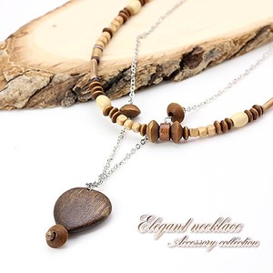 Wooden Chain Necklace Pendant Natural