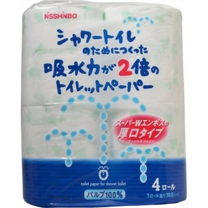 日清紡ｼｬﾜｰﾄｲﾚ100ｶｯﾄW(4ﾛｰﾙ入)