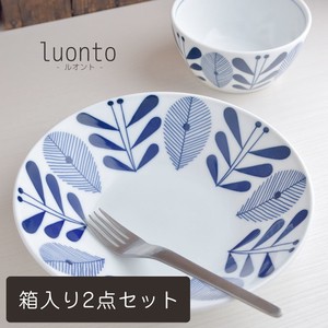 【ギフト】luonto-ルオント- 22cmパスタプレート 2点セット[H144][日本製/美濃焼/洋食器]