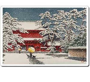 日本 (Japan) 浮世絵 (Ukiyoe) マウスパッド (Mausupad) 12010 川瀬巴水 - 雪の増上寺