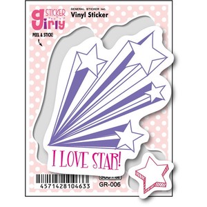 GR-06/I LOVE STAR!/ガーリーステッカー