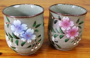 Kutani ware Japanese Teacup Cherry Blossoms