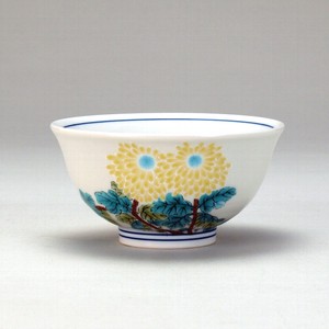 Kutani ware Rice Bowl Chrysanthemum