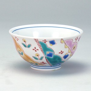 Kutani ware Rice Bowl Flowers
