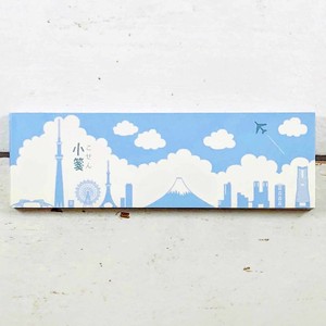 日本製　小箋　雲と東京シルエット