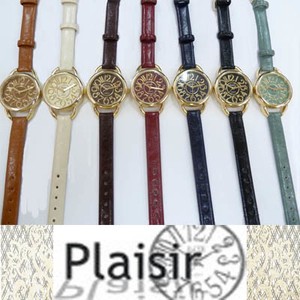 ニッケルフリー・金属アレルギー対応　大文字版のベルト腕時計Plaisir(プレジール)