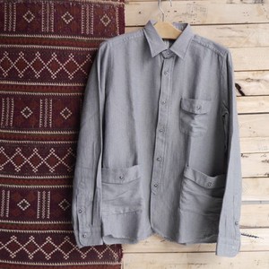 Cotton Herringbone Shirt Jacket