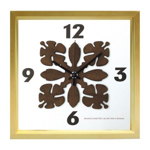 人気のハワイアンキルト柄を文字盤にあしらった掛け時計　HawaiianQuilt　Clock