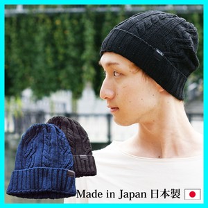 Beanie Spring/Summer Cotton Indigo Ladies' Men's Made in Japan