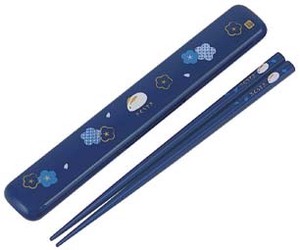 塗箸入りハシバコセット（18.0cm)　【ふくうさぎ 紺】 スケーター