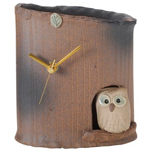Shigaraki ware Table Clock Owl