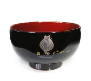 cat Behind Bowl Echizen Lacquerware Soup Bowl Economical Washoku Made in Japan
