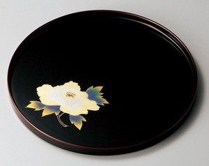 Wooden Echizen Peony Chinkin 10 Echizen Lacquerware Wooden Tray Made in Japan