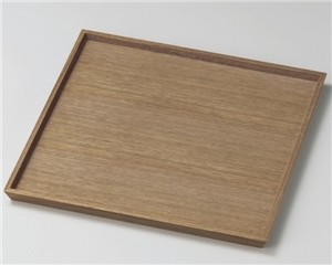 Wooden Echizen Walnut 1 SquareTray Echizen Lacquerware Wooden Zen Tray Made in Japan