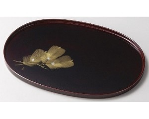 Writer Wooden Echizen Kanematsu Oval Tray Echizen Lacquerware Wooden Made in Japan