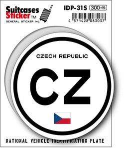 IDP-31S/チェコ(CZECH REPUBLIC)/国際識別記号ステッカー/スーツケースステッカー　機材ケースにも！