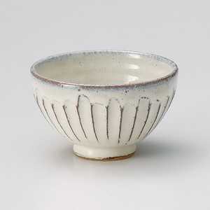 【信楽焼】白釉彫　飯碗