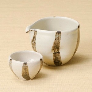 【信楽焼】鉄なぶり　ぐい呑、注器