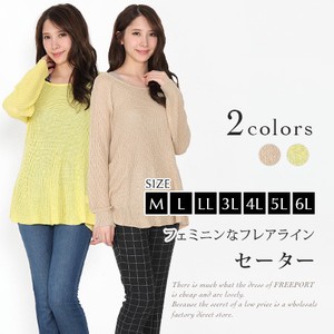 Sweater/Knitwear Flare Long Sleeves A-Line Tops L Ladies' M