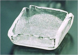 吉沼硝子　硝子和食器　白雪11　正角深皿（小）