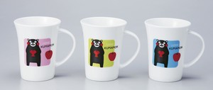 KUMAMON．マグカップ（ボーンチャイナ）3色アソート　/　キャラクター　コップ　マグカップ