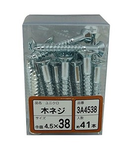 WAKAI(若井産業) 3A-4538 ユニクロ木ネジ皿 4.5X38 3A4538 1パック:24本入