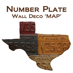 Number Plate Wall Deco MAP - American Goods -