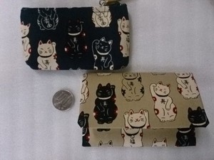 京都の新メーカー　福あつめ　招き猫　ジップ小銭　ポーチ追加