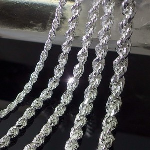 Silver 925 Cut French Rope Chain Each Size