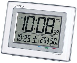 セイコー　温湿度計付　電波目覚まし時計