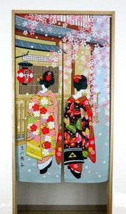 Kyoto Sakura Apprentice Geisha Dance Japanese Noren Curtain