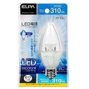 ELPA LED電球 シャンデリア球形 310lm（クリア・昼光色相当）elpaball LDC4CD-E17-G350