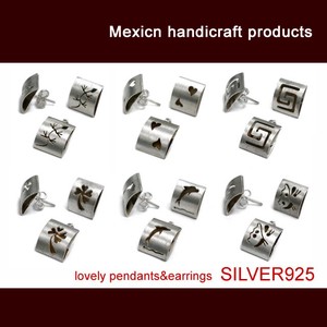 Pierced Earrings Silver Post sliver mini Pendant