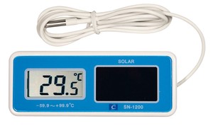 防水ソーラーデジタル温度計
