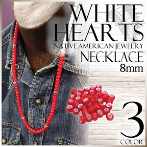 White Necklace Native Beads 8mm Men's Surf American
