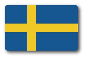 SK-218 国旗ステッカー スウェーデン（SWEDEN） 国旗100円ステッカー スーツケースステッカー