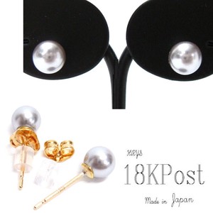 4 mm Gray Pearl Direct Connection Pierced Earring JAPAN 18 18