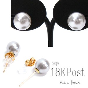 6 mm Gray Pearl Direct Connection Pierced Earring JAPAN 18 18